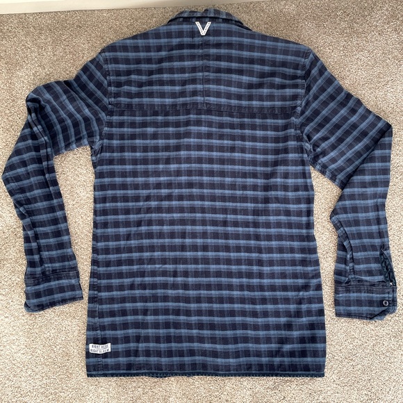 Men’s Maison Scotch & Soda blue plaid button down. - Picture 2 of 5